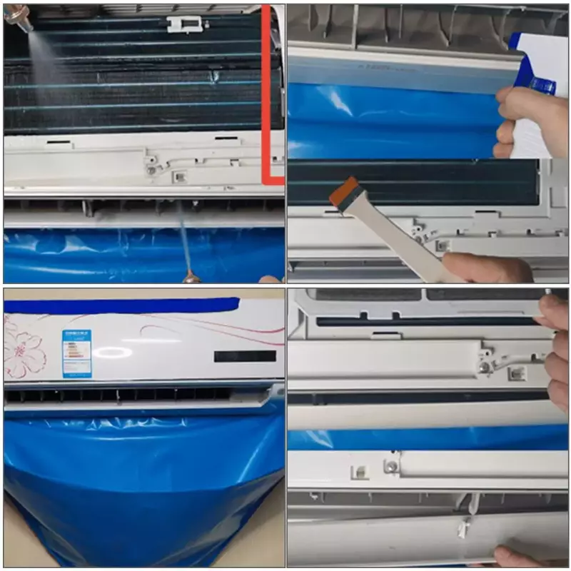 Air Conditioner Cleaning Cover With Water Pipe Waterproof Air Conditioner Below 1.5P Cleaning Dust Protection Cleaning Cover Bag
