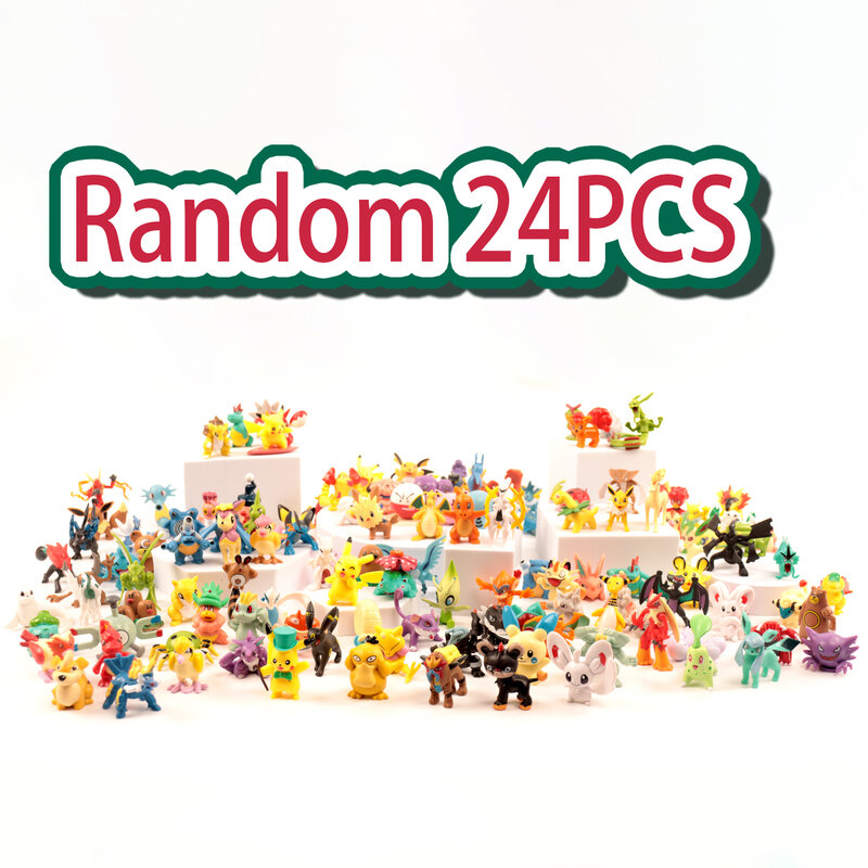 Caja de calendario de adviento de Navidad para niños, figuras de acción de Pokémon, juguetes de Anime, 24 unidades, novedad de 2022