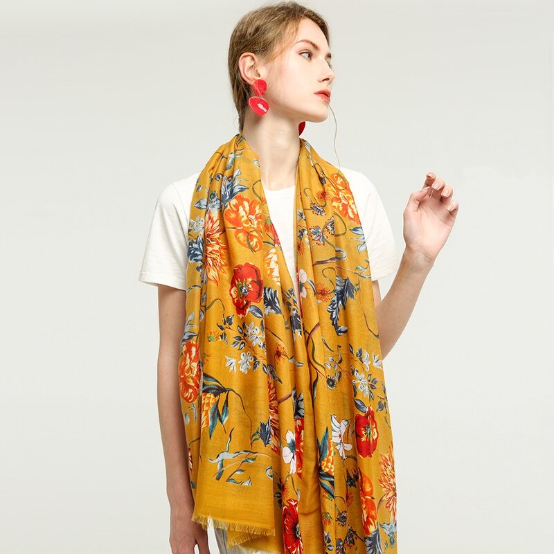 Pañuelo de seda con estampado Popular para mujer, bufanda de protección solar de 2022x90cm, toalla de playa satinada de lujo, chal silenciador, 180