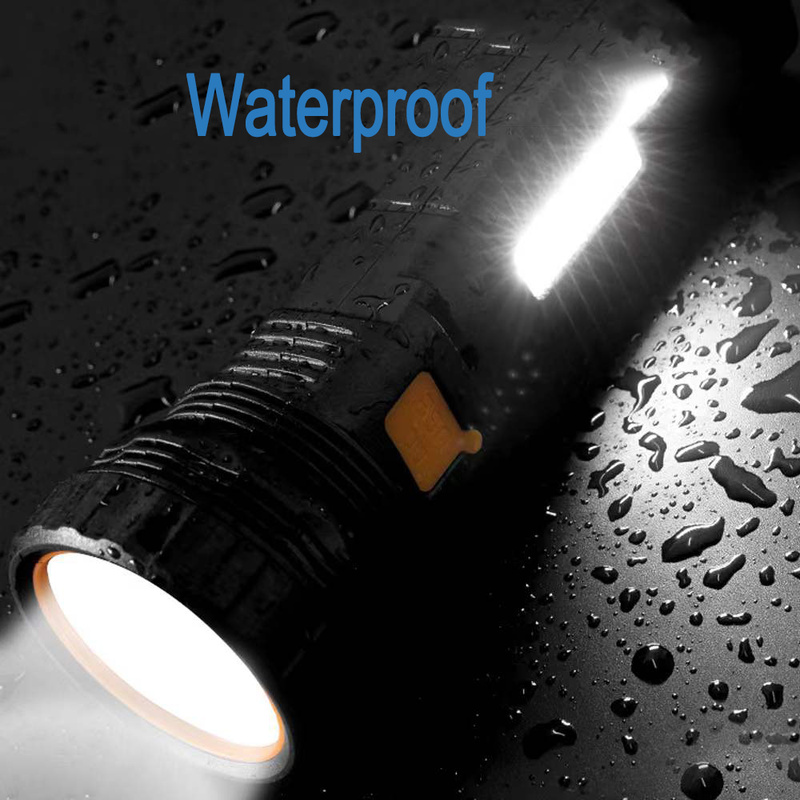 Linterna LED Solar fuerte para exteriores, lámpara portátil recargable por USB, luz de emergencia superbrillante impermeable para acampar y senderismo