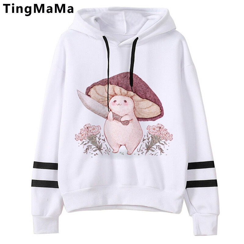 Mushroom hoodies women printed anime hip hop 2022 female hoddies Ulzzang Oversized