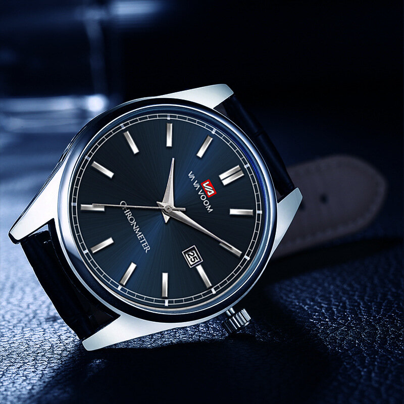 2022 new men's watch men's waterproof trend quartz business leisure steel band calendar non mechanical watch