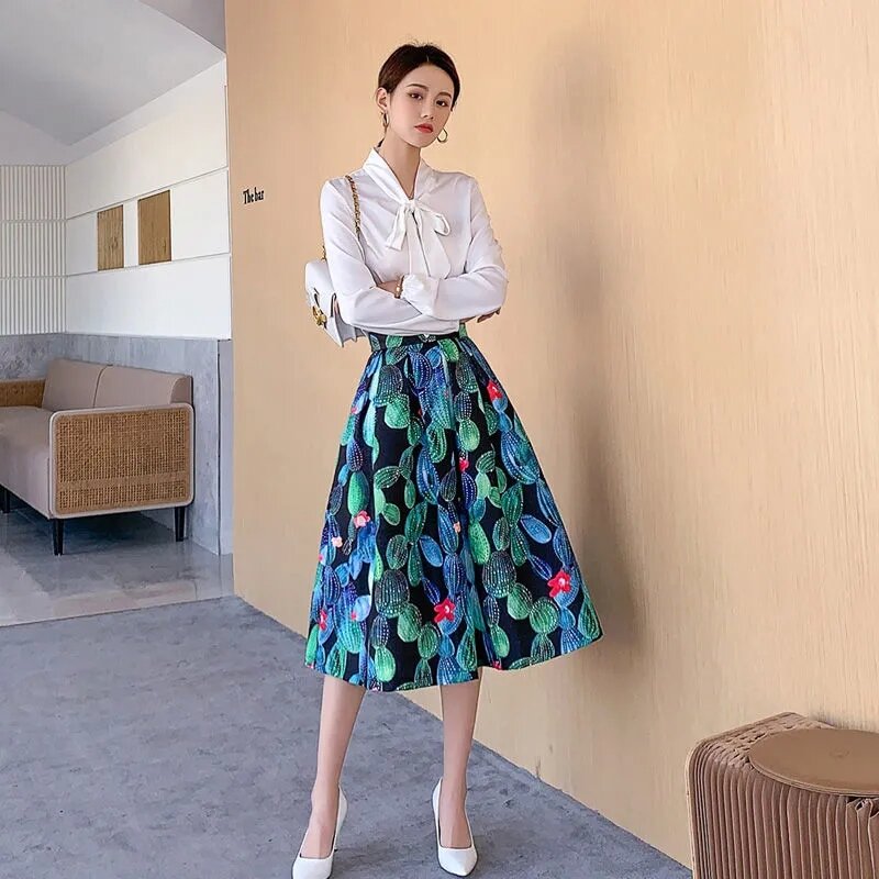 Faldas de Jacquard para mujer, falda peluda de estilo coreano, cintura Alta, delgada, longitud media, bolsillo fresco, estética, primavera y otoño