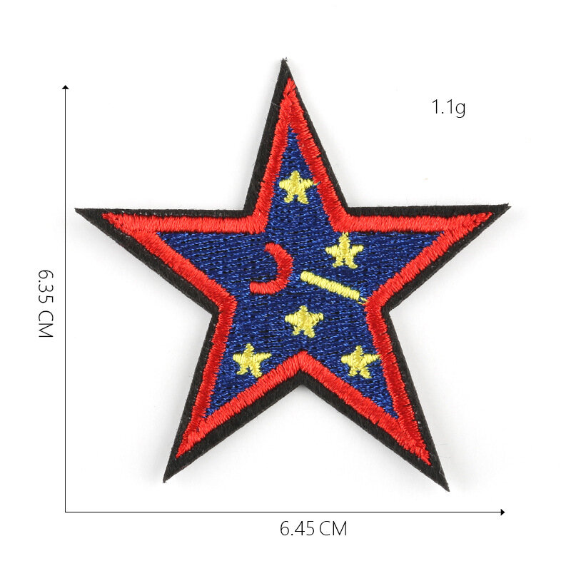 21 Buah Seri Pentagram Multiwarna untuk Pakaian Besi Pada Patch Bordir untuk Topi Jeans Stiker Jahit DIY Setrika Patch Applique