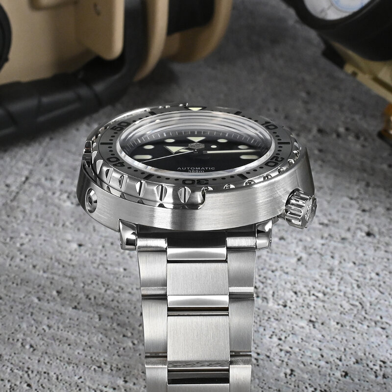 San Martin นาฬิกาสำหรับผู้ชาย, ใหม่47mm tuna นักประดาน้ำนาฬิกาข้อมือสแตนเลส NH35อัตโนมัติกลไก30Bar แซฟไฟร์กระจกแซฟไฟร์