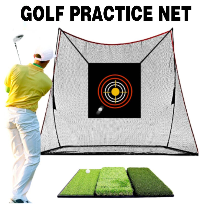 Pekerjaan Kandang Memukul Jaring Golf Alat Pelatihan Dalam dan Luar Ruangan Jaring Latihan Golf Tenda Latihan Bermain Jaring Golf
