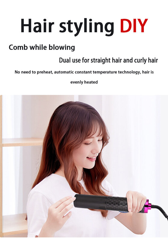 3 in1 Hair Comb Curler Hair Dryer Brush Bangs Roll Blowing Straight Hair Comb Curling Iron Home  Multifunctional Styling Tool