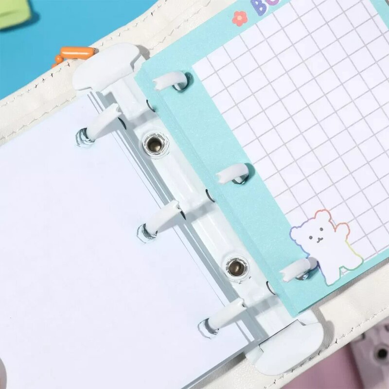 3 Holes Notebook Binding Hoops Binder Clip Colorful Metal Spiral Rings File Folder Refillable Office Supplies Stationery