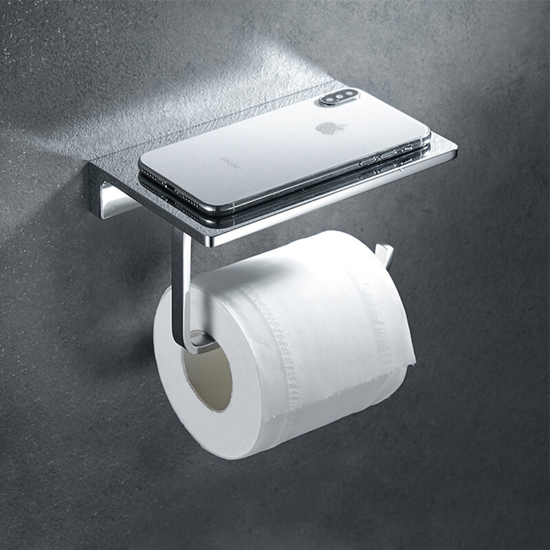 Toilet Paper Towel Holder Bathroom Storage Chrome Plated Stainless Steel Material High-end Bathroom Hardware Accessories