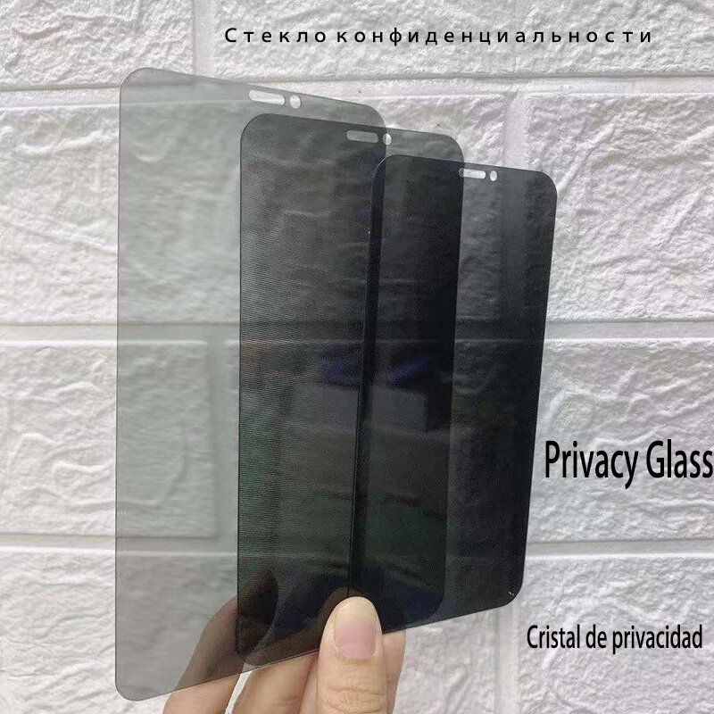 4 pçs vidro temperado completo para iphone 11 12 13 pro xs max xr spy protetor de tela para iphone x 6 7 8 mais fosco privacidade vidro