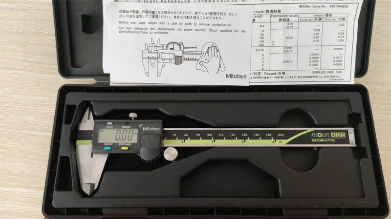 CNC Mitutoyo ดิจิตอล LCD Vernier เครื่องวัดเส้นผ่าศูนย์กลางอิเล็กทรอนิกส์150มม.200มม.500-196-30 6in 8in สแตนเลสวัดไม้บรรท...