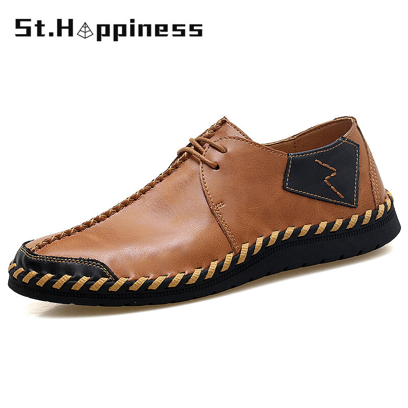 Neue männer Casual Schuhe Mode Hohe Qualität Leder Fahren Schuhe Klassische Komfortable Handgemachte Flache Schuhe Männer Schuhe Große Größe 47