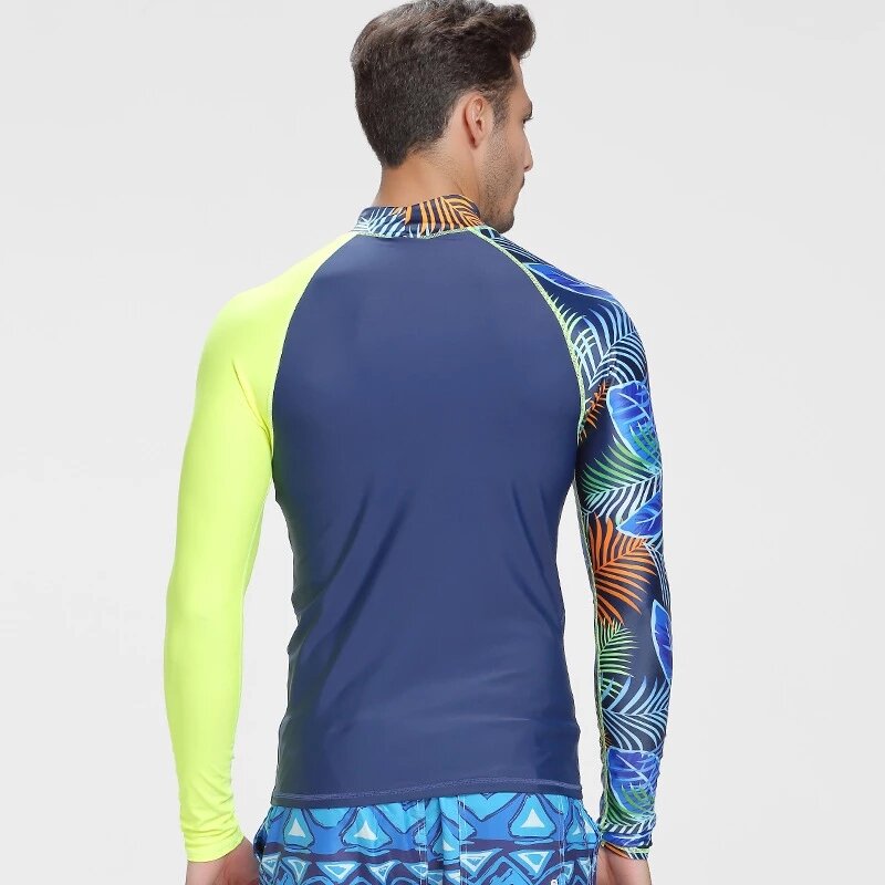 ผู้ชาย Sbart Surfing ชุดดำน้ำชุดว่ายน้ำชุดว่ายน้ำ Swim Floatsuit Tops UV RashGuard ป้องกันแมงกะพรุน