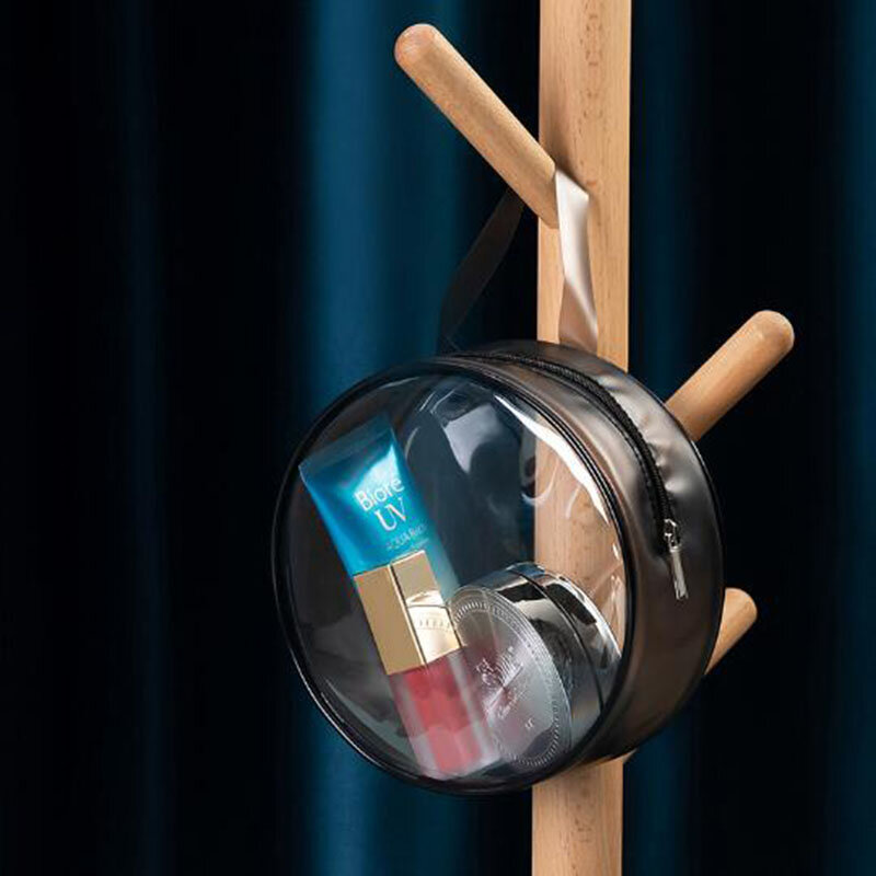 Bolsa de maquillaje portátil con cremallera, minibolsa de PVC transparente, para ocio, T203, novedad de 2023