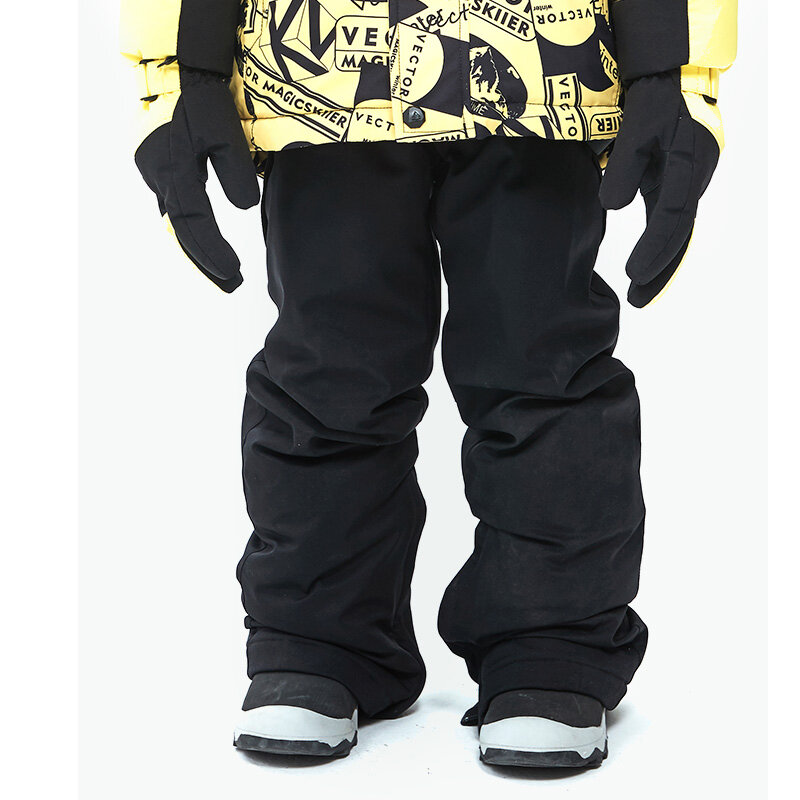 Novo grosso quente jaqueta de esqui crianças à prova de vento à prova dwindproof água jaquetas snowboard calças inverno meninos esportes ao ar livre pano