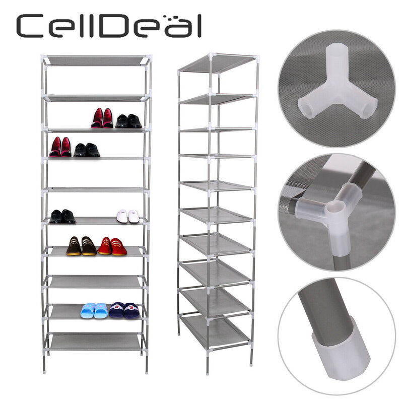 CellDeal Multi Layer Tiers Non-Woven Fabric Dustproof Shoe Rack Storage Organizer Shoe Cabinet Shelf Cabinet Shoe Organizer