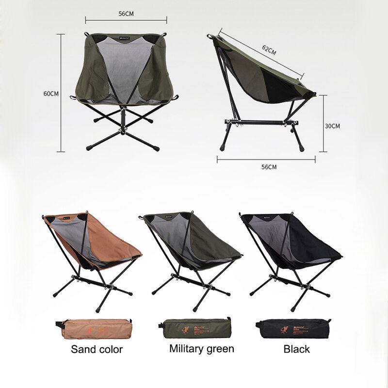 ShineTrip-캠핑 의자 경량 접이식 캠프 의자 알루미늄 합금 달 의자, 야외 캠핑 하이킹 피크닉 낚시 해변