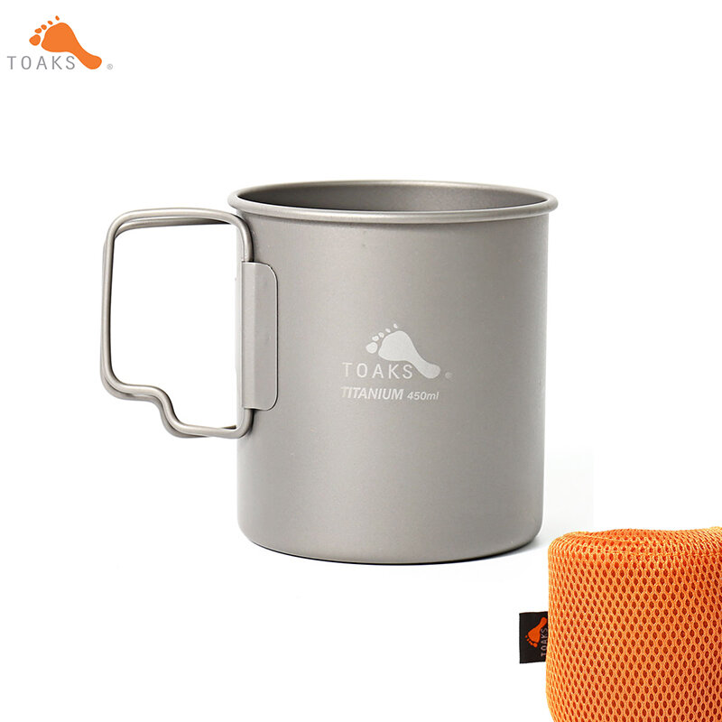 Toaks titanium cup-450 450ml * 2 portátil ultraleve caneca de acampamento ao ar livre caminhadas pesca escalada acessório copo 62g/per