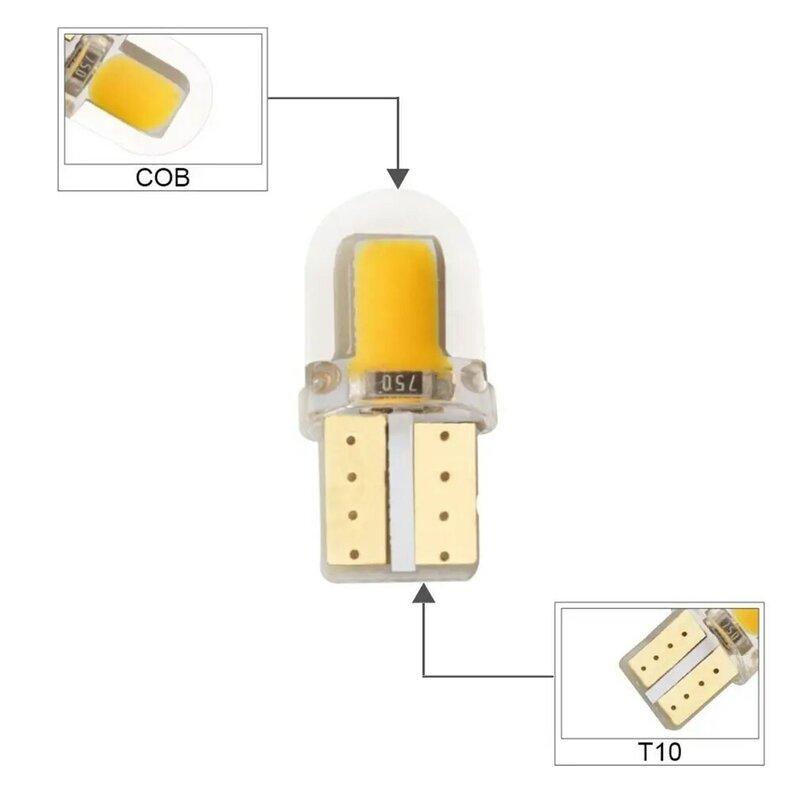 Светодиодная лампа Canbus W5W T10, 10 шт., 6000 К, 12 В