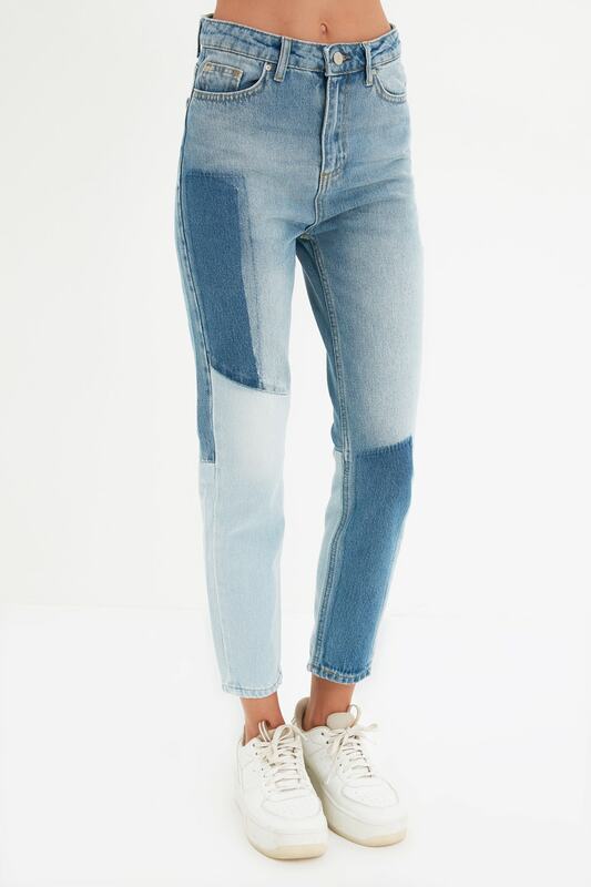 Trendyol con Jeans High Bel Mom Color Block