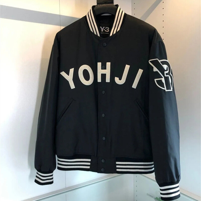 Y3 Yohji Yamamoto 23AW Autumn Winter Men's And Women's Sports Baseball Uniforms Casual Coat Cotton Jacket