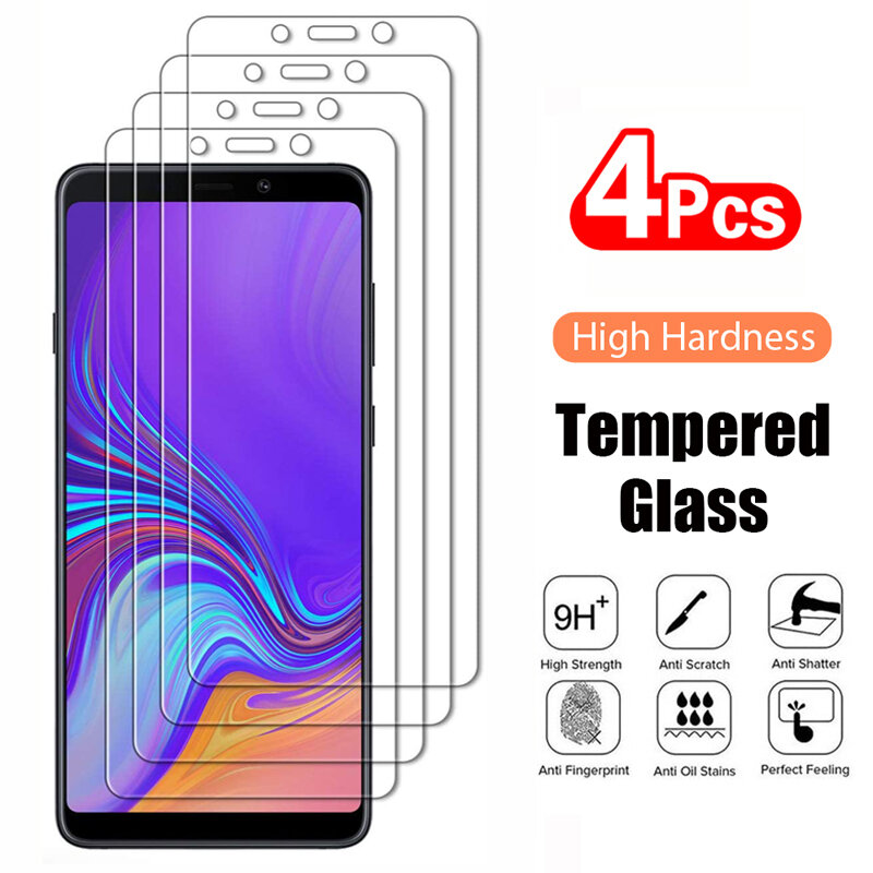 4PCS Tempered Glass For Samsung Galaxy A3 A5 A7 A6 A8 J4 J6 Plus 2018 J2 J3 J5 J7 2016 A750 A9 2018 Screen Protector Film Glass