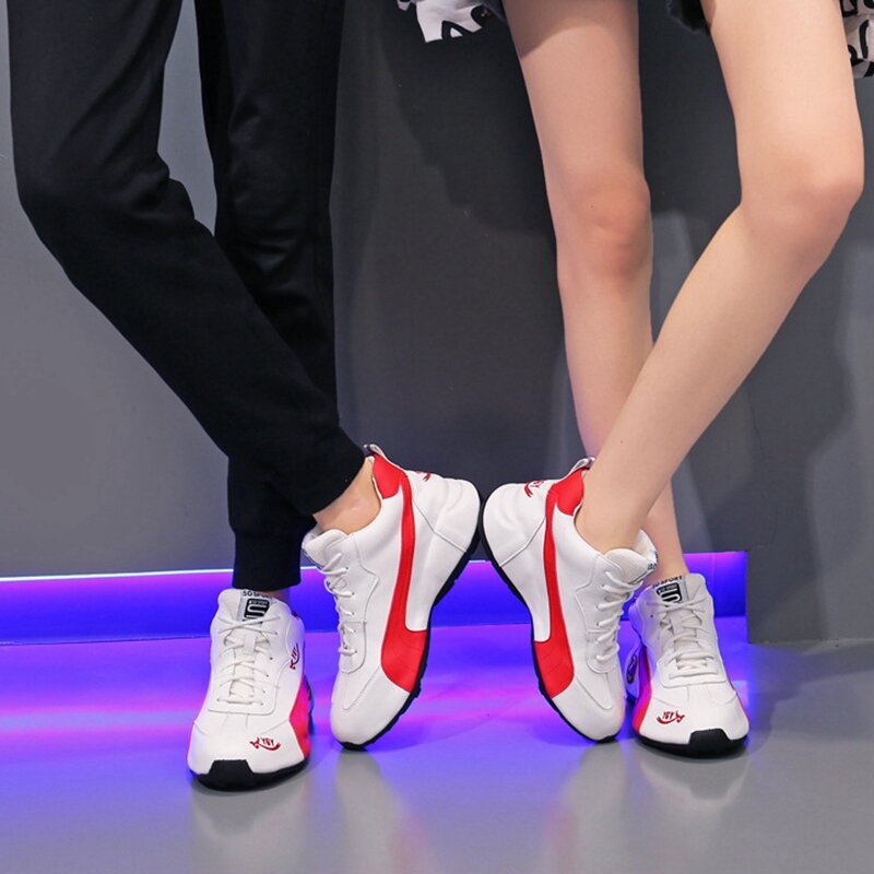 Homens sapatos esportivos casuais 2022 moda respirável malha shuffle dança plana sapatos femininos sapatos de caminhada casal tênis de fitness