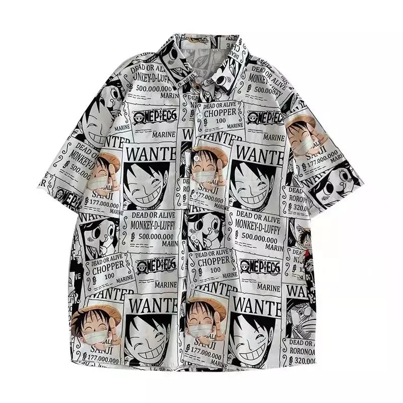 أنيمي طباعة قميص زر حتى بلوزة الملابس للرجال النساء اليابانية Harajuku الملابس فتاة عادية تي شيرت تي شيرت بلايز 2022