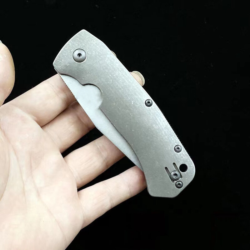 Wysokiej jakości twardość składany nóż D2 ostrze tytanowy aluminiowy uchwyt Saber bezpieczeństwo na zewnątrz kieszonkowe narzędzie EDC HW549