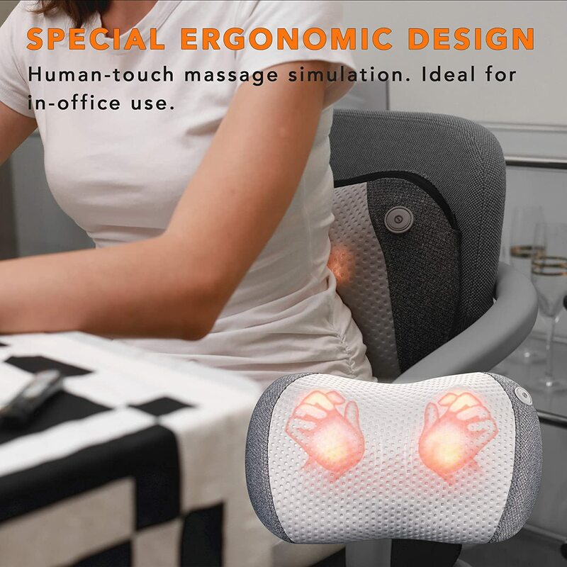 Breo wielofunkcyjny masażer poduszka pod kark ramię powrót talia masażer do nóg symulacja masaż dłoni ogrzewanie w stałej temperaturze