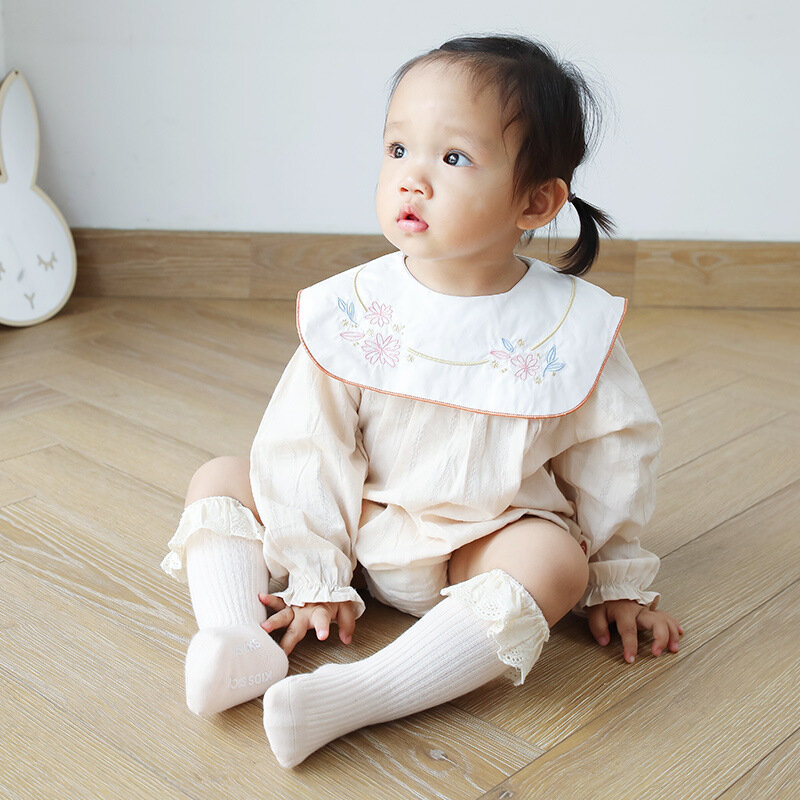 Chaussettes fines en maille pour bébés filles, couleur unie, chaussettes longues en dentelle tricotée princesse pour nouveau-né, Design Simple, accessoires
