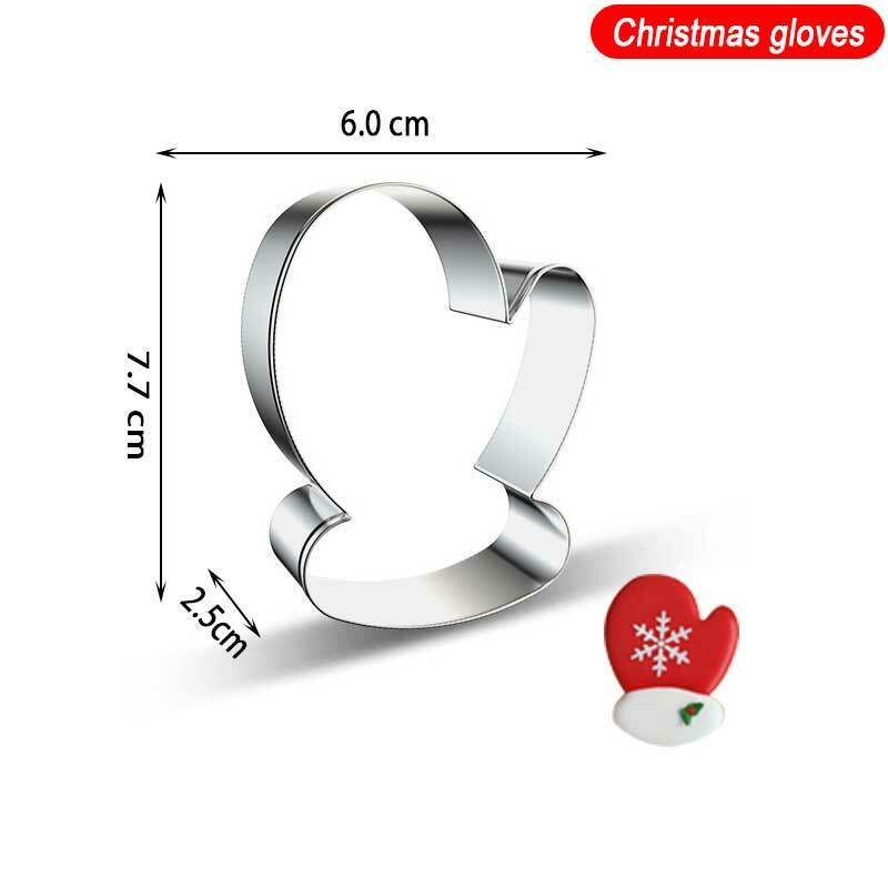 Biscuit Mold Christmas gloves Santa Claus Elk Crystal Ball Shape Cookie Stamp Cookie Cutter Icing Fondant Cake Decoration Tool
