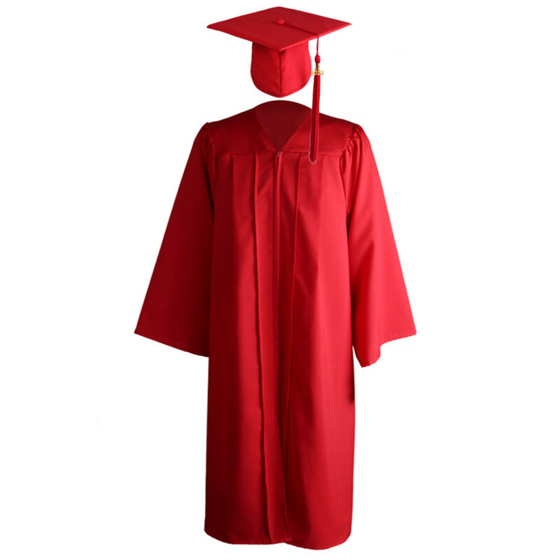 2022 Volwassen Zip Sluiting University Academische Graduation Gown Robe Baret Cap