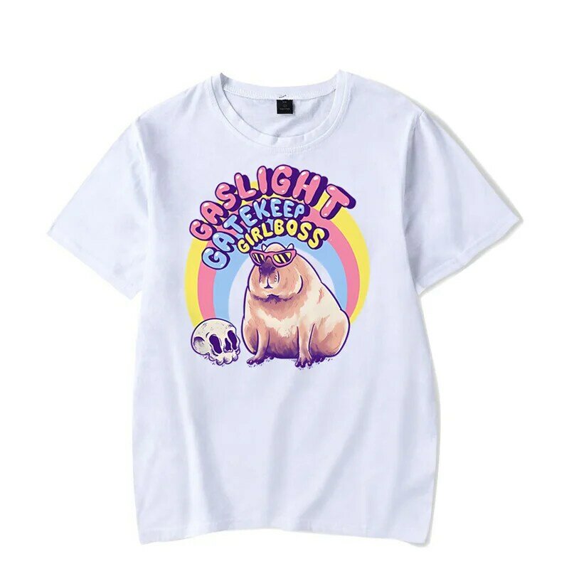 Capybara crânio animal impressão camiseta homem 2022 harajuku t camisas de manga curta masculino topo t casual camisetas de grandes dimensões para homem