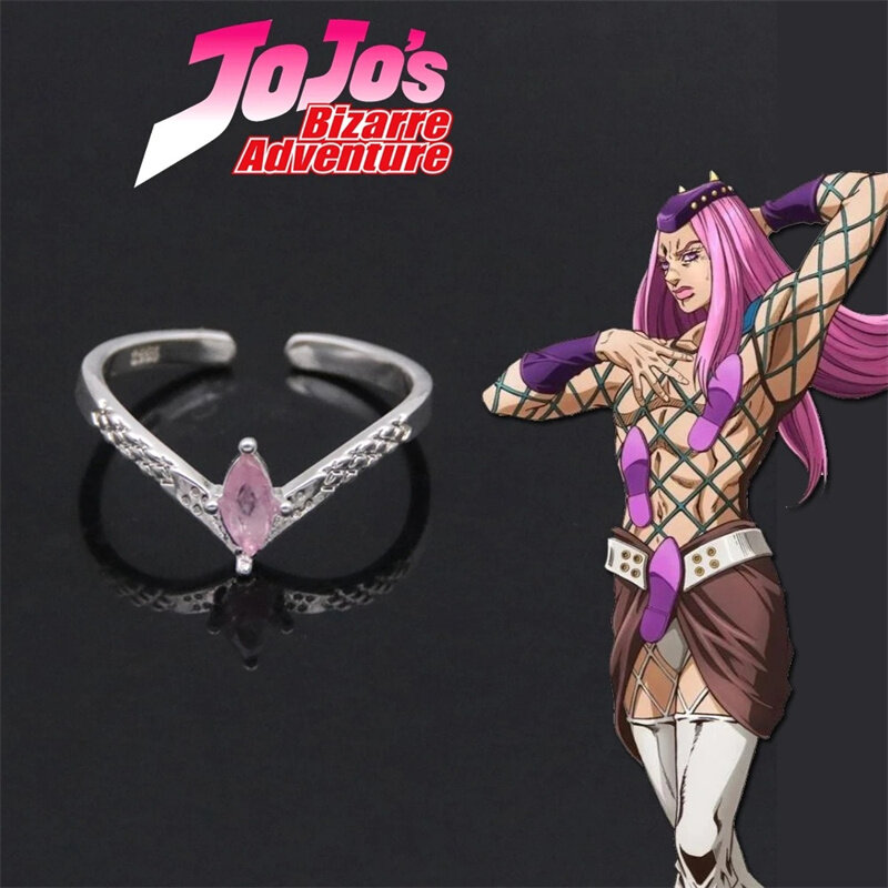 Anime JoJo Bizarre Adventure Narciso Anasui Ring Cosplay  Adjustable Rings Accessories Jewelry