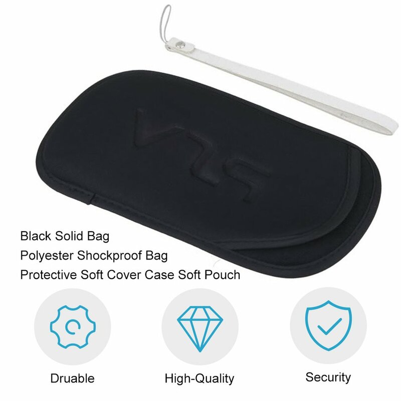 유니섹스 블랙 솔리드 백 폴리에스터 충격 방지 가방, 보호 소프트 커버 케이스, PS Vita PSV onleny용 잠금 버튼이 있는 소프트 파우치