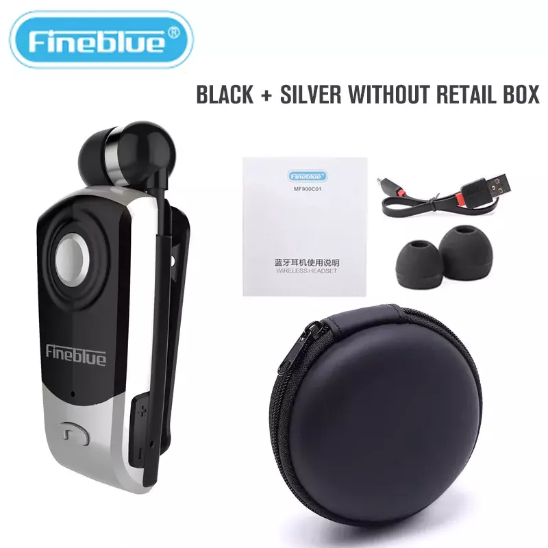 Fineblue F960 Earphone Bluetooth Kompatibel dengan Lotus dengan Kabel Headset Klip Nirkabel Earphone Bebas Genggam Earbud
