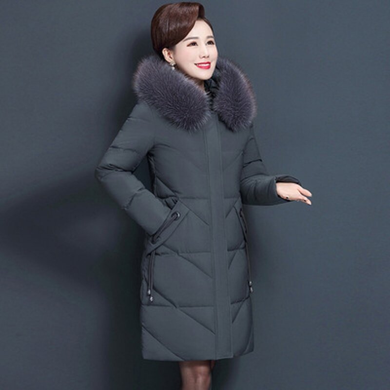Casaco de inverno de pouco peso das mulheres de pouco peso para mulheres casaco de inverno quente de meia-idade