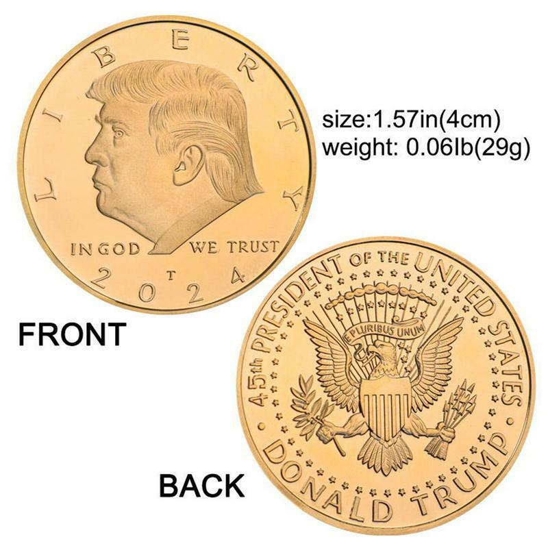 2024 Trump placcato oro moneta commemorativa da collezione America presidente Set di monete originali Souvenir monete regali per uomo