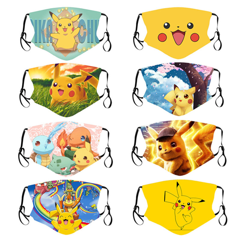 2021 é bom pokemon pikachu cartoon print adulto dustproof gaze máscara 8 estilos proteger máscara deve ter para o natal