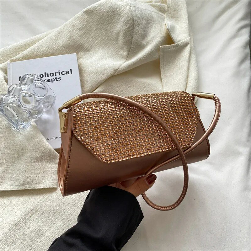 Mini bolso de hombro con estampado de lunares para mujer, bolsa de mano femenina de cuero PU con estampado de lunares, 2022