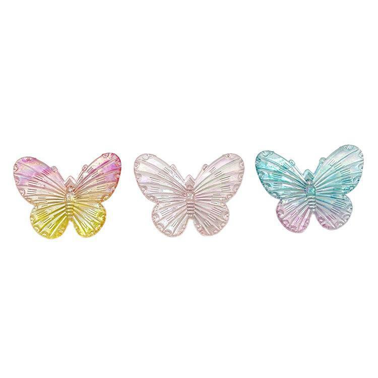 Diy acrílico borboleta charme resina transparente artesanato fornecimento de jóias fazendo accessorie ornamento de cabelo brinco colar chaveiro