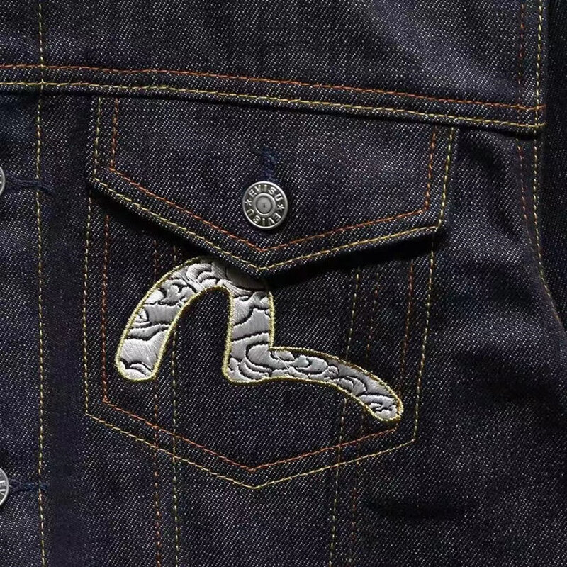 Japanischen Stil Neue männer Denim Jacke Bestickt Amerikanischen Hip Hop Stil Stil Jacke männer Print Top Jeans Hohe qualität