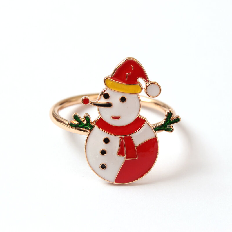 2022 рождественское кольцо для салфеток, Рождественская елка, Санта-Клаус, снеговик, венок, пряжка для салфеток, украшение для стола