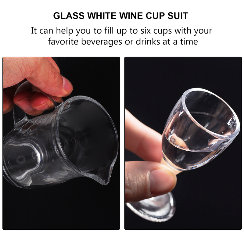 1 conjunto de copos de vidro garrafa garrafa copos decanter adereços