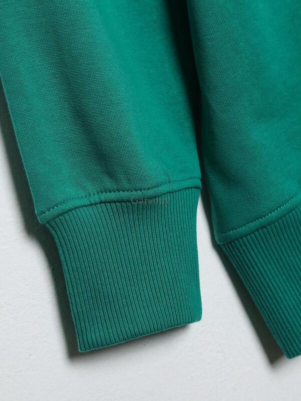Garaouy 2022ฤดูใบไม้ร่วงใหม่ผู้หญิงเก๋สีเขียวเสื้อพิมพ์ตัวอักษรแขนยาว O คอหลวม Pullovers หญิงเสื้อลำลอง...