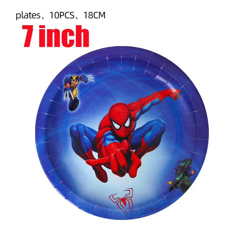 Spiderman Happy Birthday Party Decoration Kids Disposable Tableware Plate Tablecloth Cups Baby Shower Event Party Supplies Favor