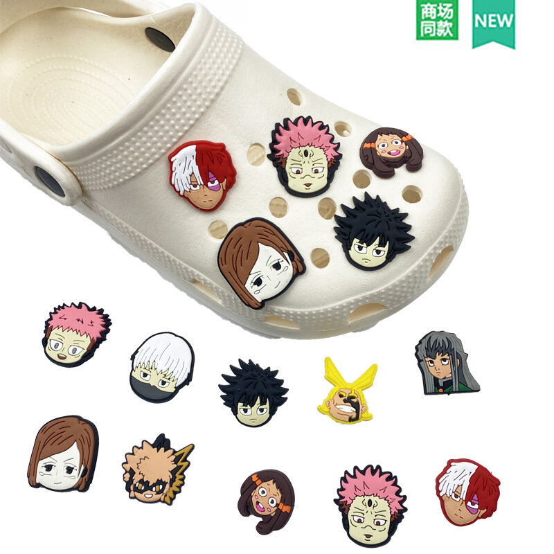 Anime My Hero Academia Detachable PVC Shoe Buckle Sandals Sneakers DIY Funny Accessories Cartoon PVC Souvenir Boys X-mas Gifts