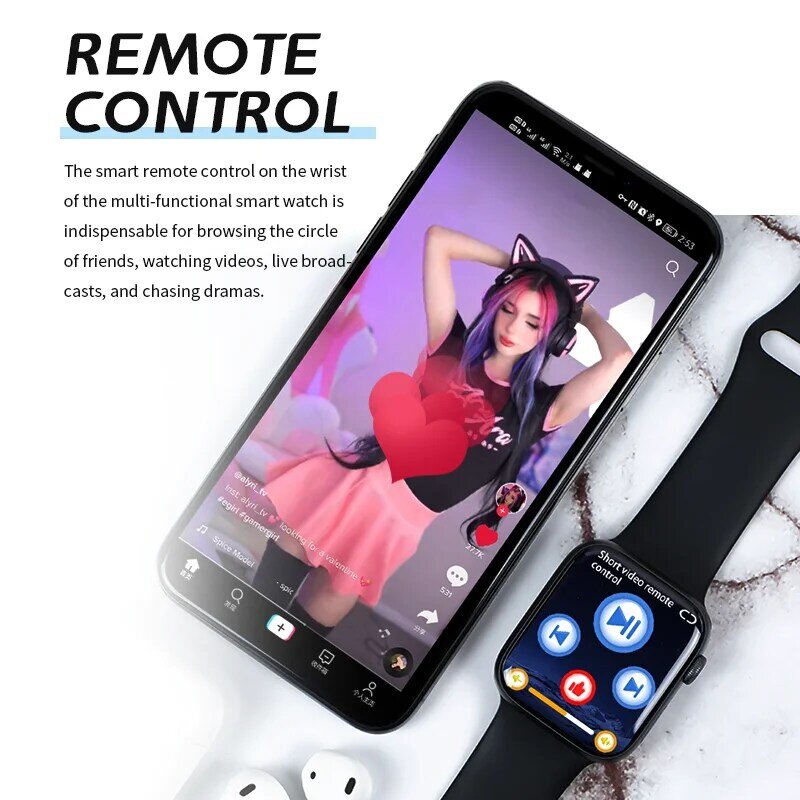 Reloj inteligente HW7 MAX para hombre y mujer, pulsera deportiva con Bluetooth, NFC, 1,99 pulgadas, serie 7, para Xiaomi, Huawei, 2022