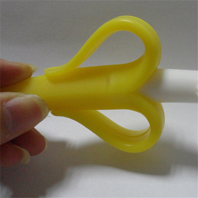 Silicone formação escova de dentes bpa livre forma banana seguro toddle mordedor do bebê mastigar brinquedos anel dentição crianças para infantil mastigar